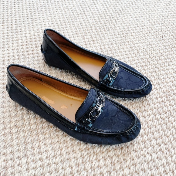 Coach New York Black Signature Print Fortunata Loafer Shoes Women SZ 8B - Picture 4 of 11